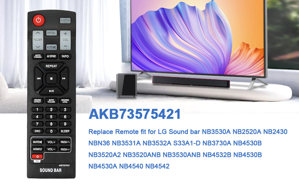 AKB73575402 交換用リモコン LG サウンドバー NB2420A NB2520A NB2530A NB3520A NB3530A NB3730A NB3531A NB3532A S33A1-D ホームシアター サウ Amazon.com: AKB73575402 Replace Remote Control fit for LG