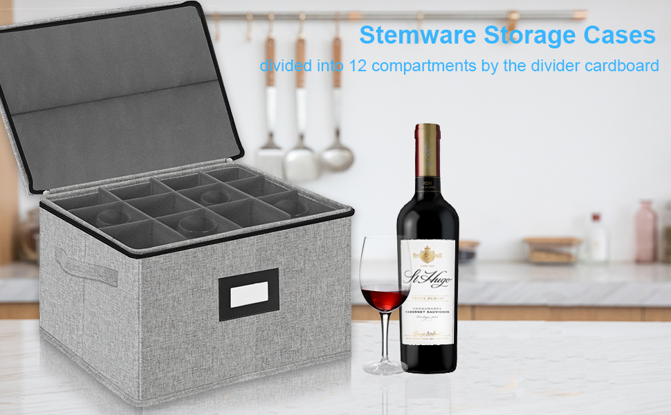 VERONLY Stemware Storage Cases, Wine Glass Storage Box