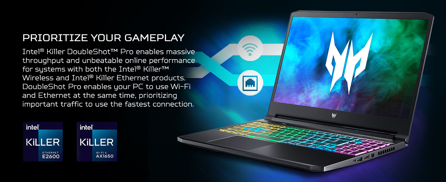 killer ethernet wireless doubleshot latency lag smooth stream streaming prioritize network traffic