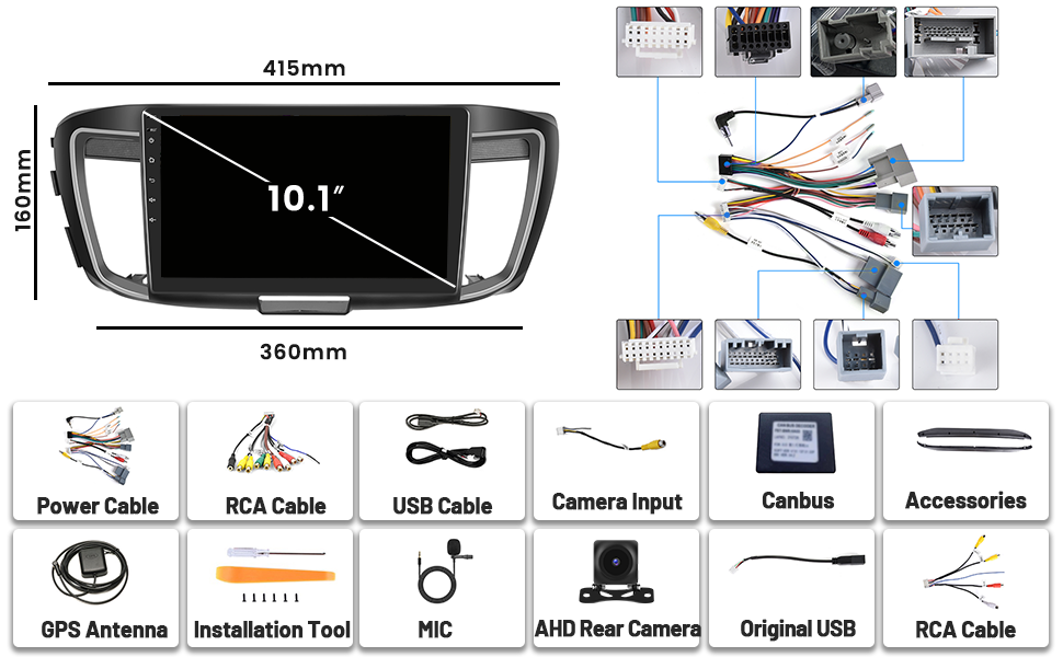 for Honda Accord 9th 2.4L 2013 2014 2015 Car Stereo Android 11 Wireless Apple