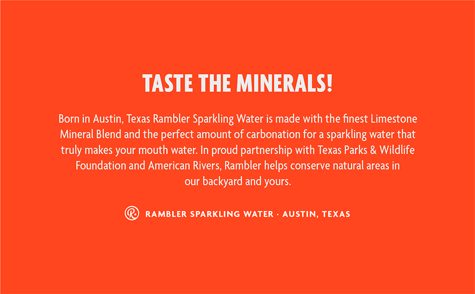 AUTX RAMBLER Satsuma Sparkling Water, 12Pack, 12oz Cans