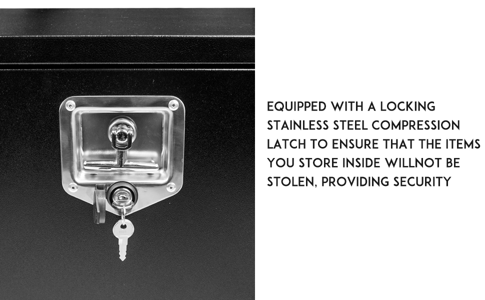 ZIBOPAR 36 Inch Black Steel Truck Tool Box with THandle