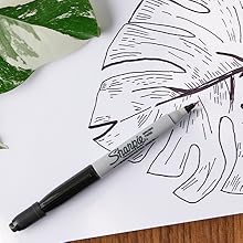 Hand-drawn fine line lead with black Sharpie Brush Twin marker