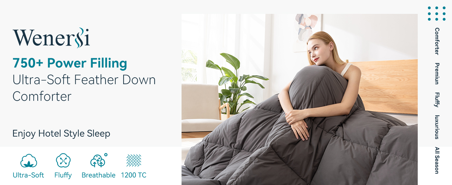 Goose Feather Down Comforter King Size for All Season Sleeping, Hotel Style Bedding, 750+ Fill Power, 100% Organic Co 889a76b3 13bb 4d65 A4e5 3dff545077e3. CR0,0,1464,600 PT0 SX1464 V1