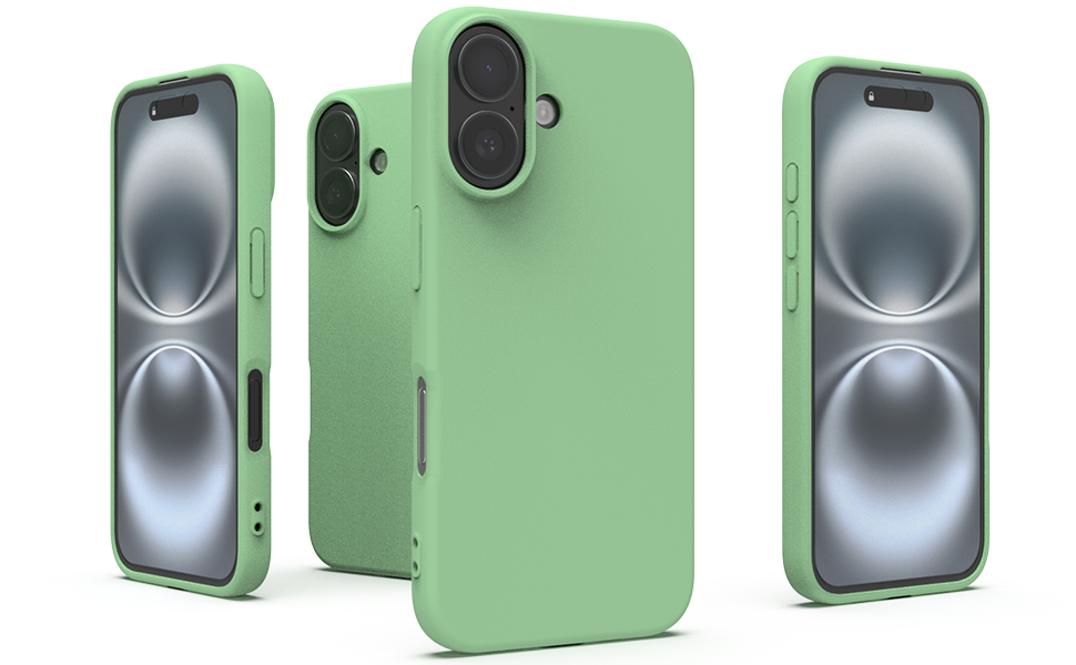 Apple iPhone 16 Silicone Phone Case Dark Mint Green