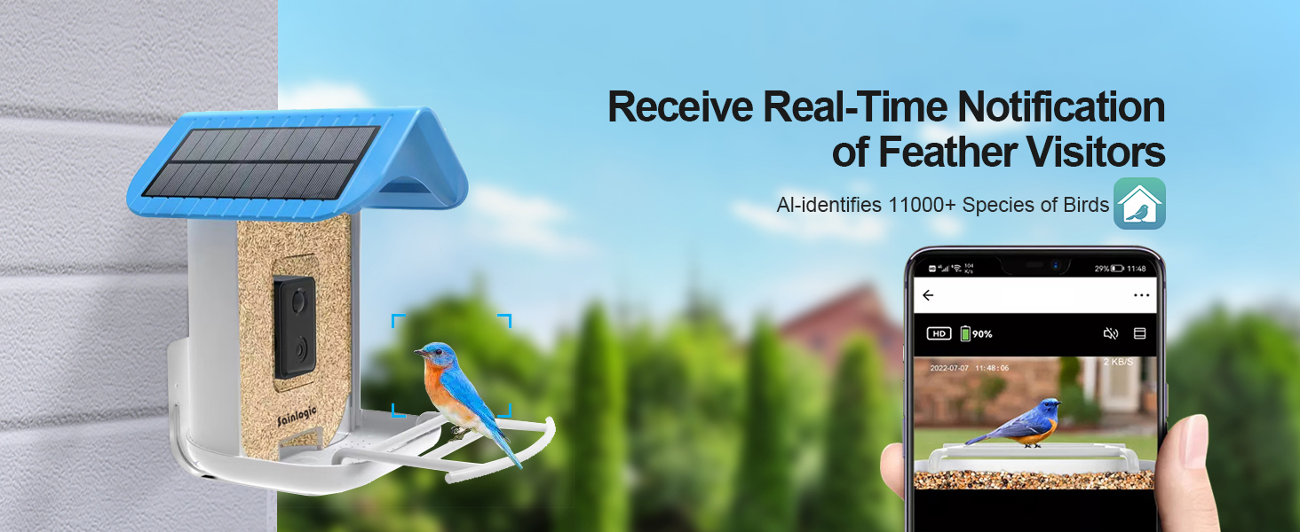 Sainlogic Free AI Smart Bird Feeder with 1080P HD Camera