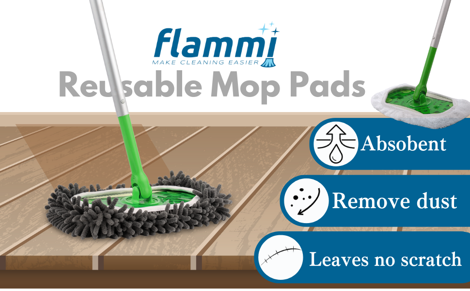 Reusable Mop Pads for Flash Speedmop Heavy Duty Microfibre Wet Dry