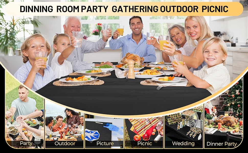 PETIARKIT Disposable Plastic Tablecloth Roll 54 in x 300