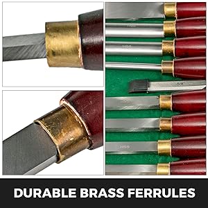 VEVOR Ensembles De Ciseaux à Bois Tour à Bois à Table De Travail 8pcs Rouge Pour Les Laboratoires 13 Ensembles de ciseaux à bois Tour à bois à table