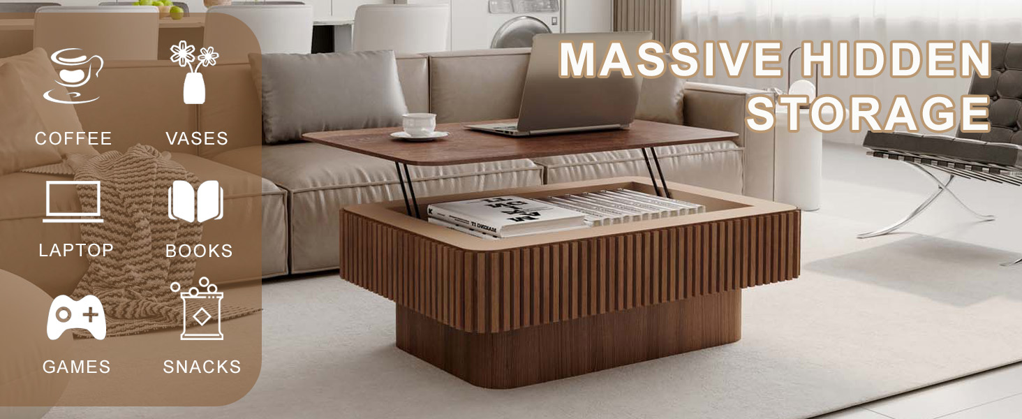 Lift Top Coffee Table with Storage