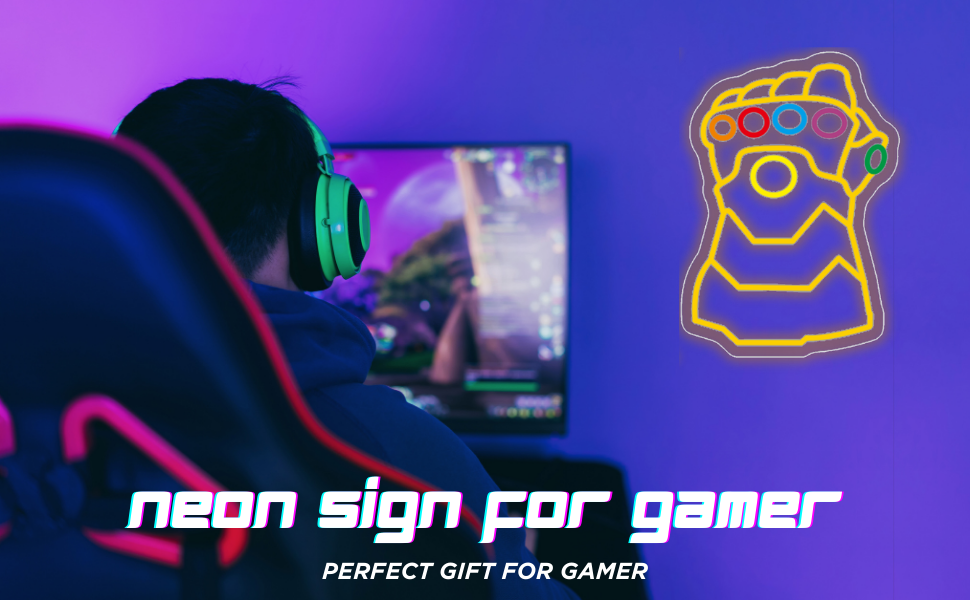 Gaming Neon Sign, Neon Sign for Man Cave, Anime Neon Sign