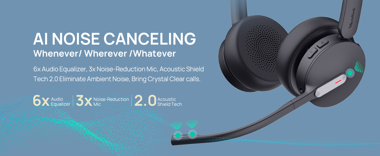 wireless headset with mic for work