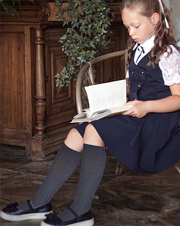  Cotton socks,Cuff Pima Cotton School Uniform Socks