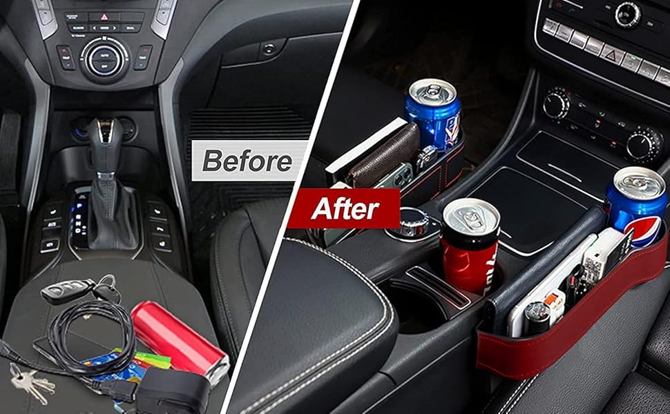 Car Seat Gap Filler Organiser, 2 Pack Multifunctional Car