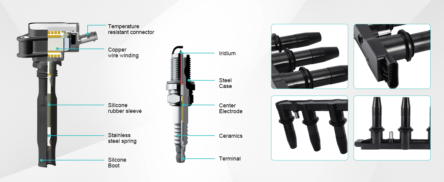 AULINK Set of 4 UF620 Ignition Coil Pack & 4504 Spark Plugs