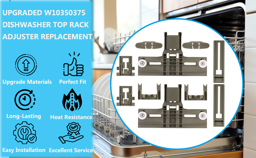 UPGRADED Dishwasher Top Rack Adjuster W10350375 Fits Kenmore 665 Dishwasher