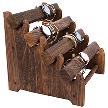 brown wooden 4 tiered jewelry display stand