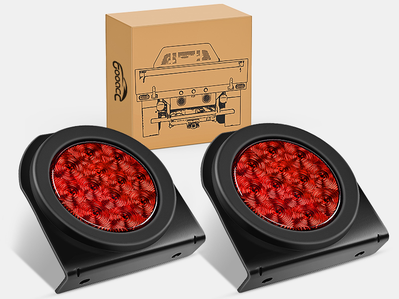 4inch red round tail light stop brake turn lights