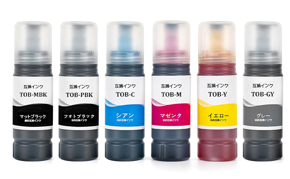 Amazon.co.jp: TOB-6CL エプソン用 トビバコ インク TOB 6色