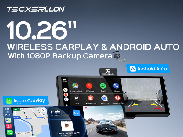 TECXERLLON 10.26インチ ディスプレイオーディオ 4フロントカメラ Amazon.com: TECXERLLON 10.26'' Wireless Carplay Screen for