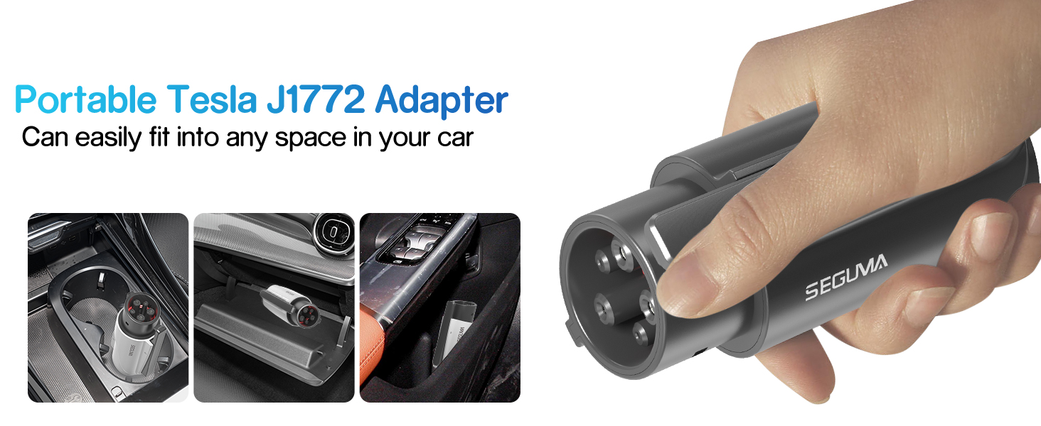 NACS to J1772 Adapter, Max 80Amp 250V J1772 EV Charging Adapter to Tesla Charger