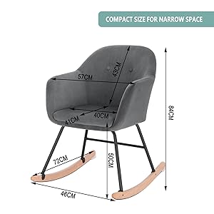 WOLTU Sedia A Dondolo Per Soggiorno Poltrona Relax Con Schienale Braccioli Grigio Scuro 13 schaukelstuhl