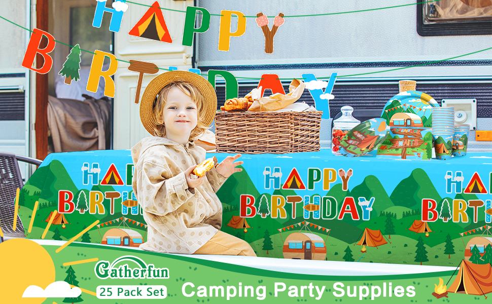 Camping party decorations