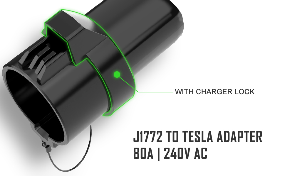 Pritsau J1772 to Tesla Charging Adapter with Charger Lock