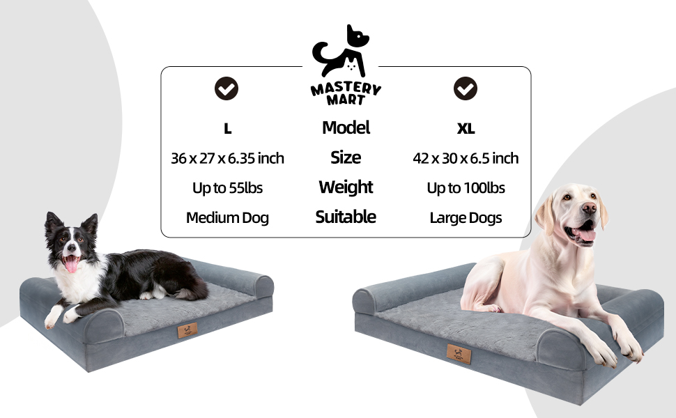 MASTERY MART Anti Anxiety Dog Beds for Medium Dogs, Dual