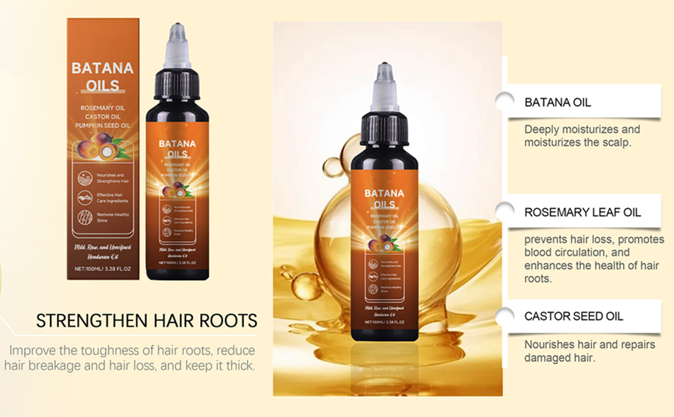Batana Oil for Hair Growth, 2024 New 4-in-1 Liquid Batana Oil for Hair Growth, with Rosemary