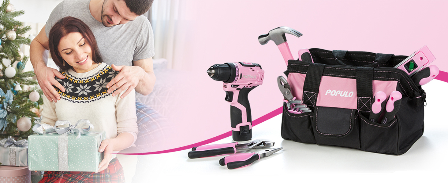 pink tool set