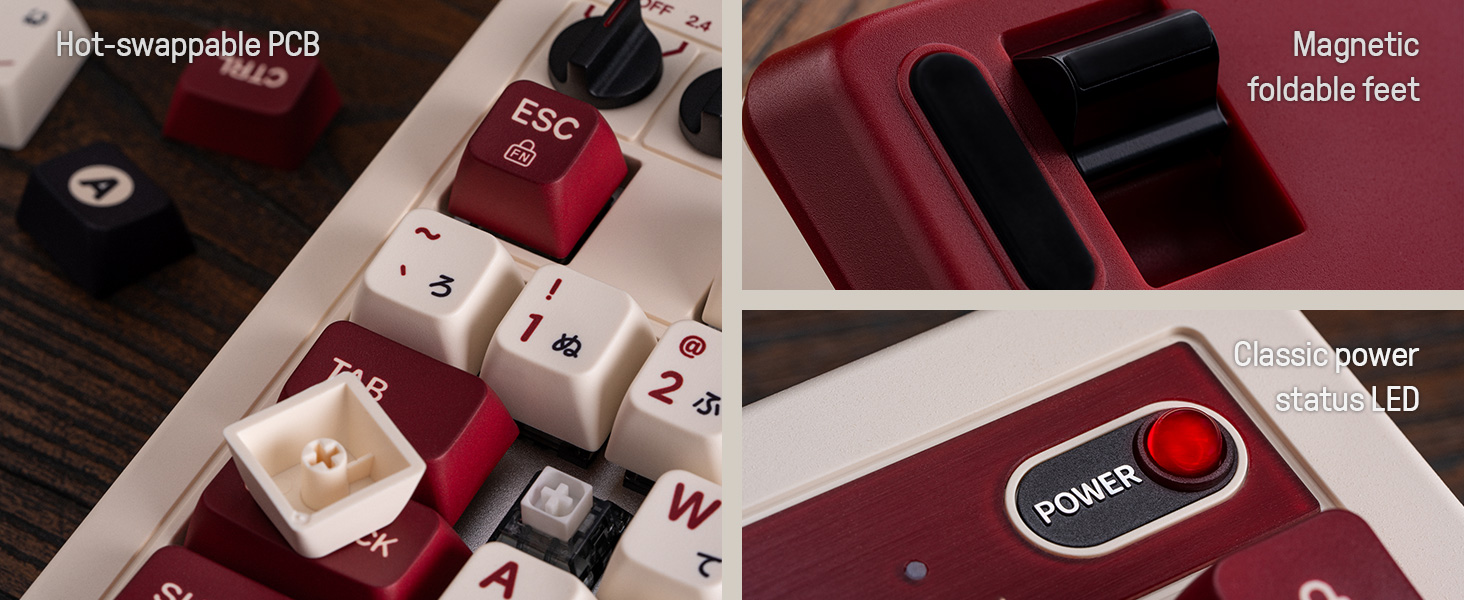 Retro Mechanical Keyboard 108 keys for Windows and Android Programmable Keyboard Hot-swappable