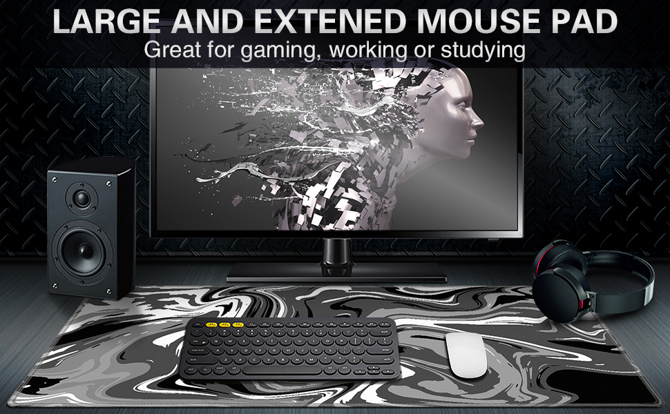 Gaming Mouse Pad, Canjoy Fluid Pattern Mouse Pad 31.5x15.7inch Large