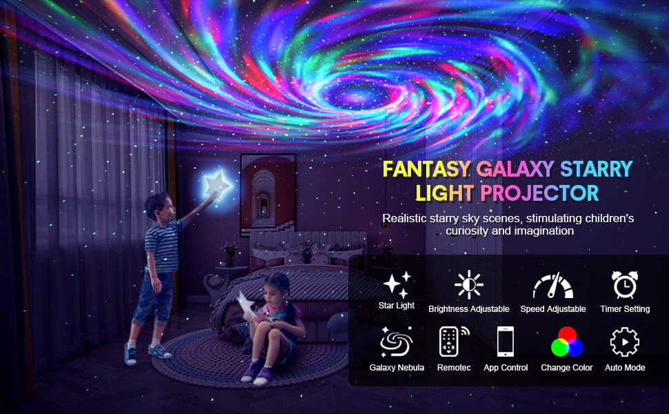 Star Projector Galaxy Night Light, APP Control Galaxy Projector Nebula