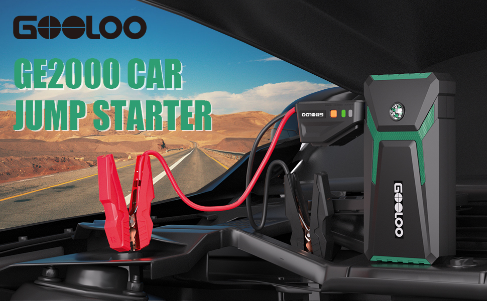 GOOLOO Jump Starter Power Pack Quick Charge in & out 2000A Peak Car