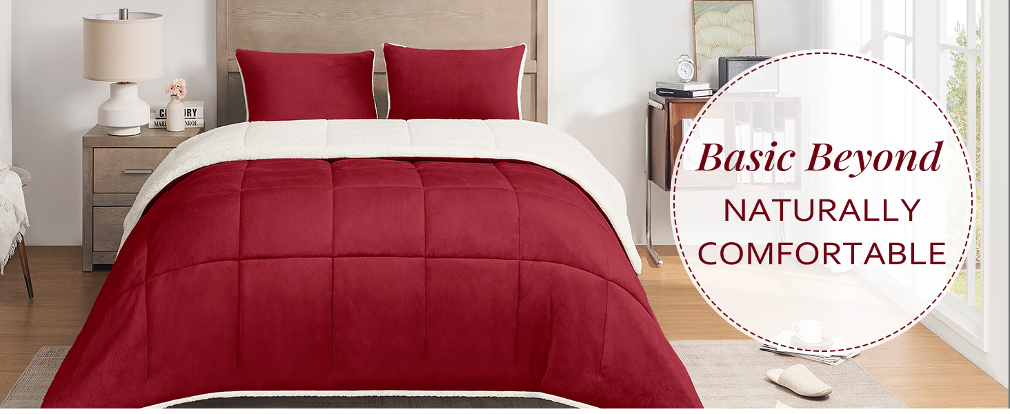 Basic Beyond Twin Comforter Set Micromink Fleece Sherpa