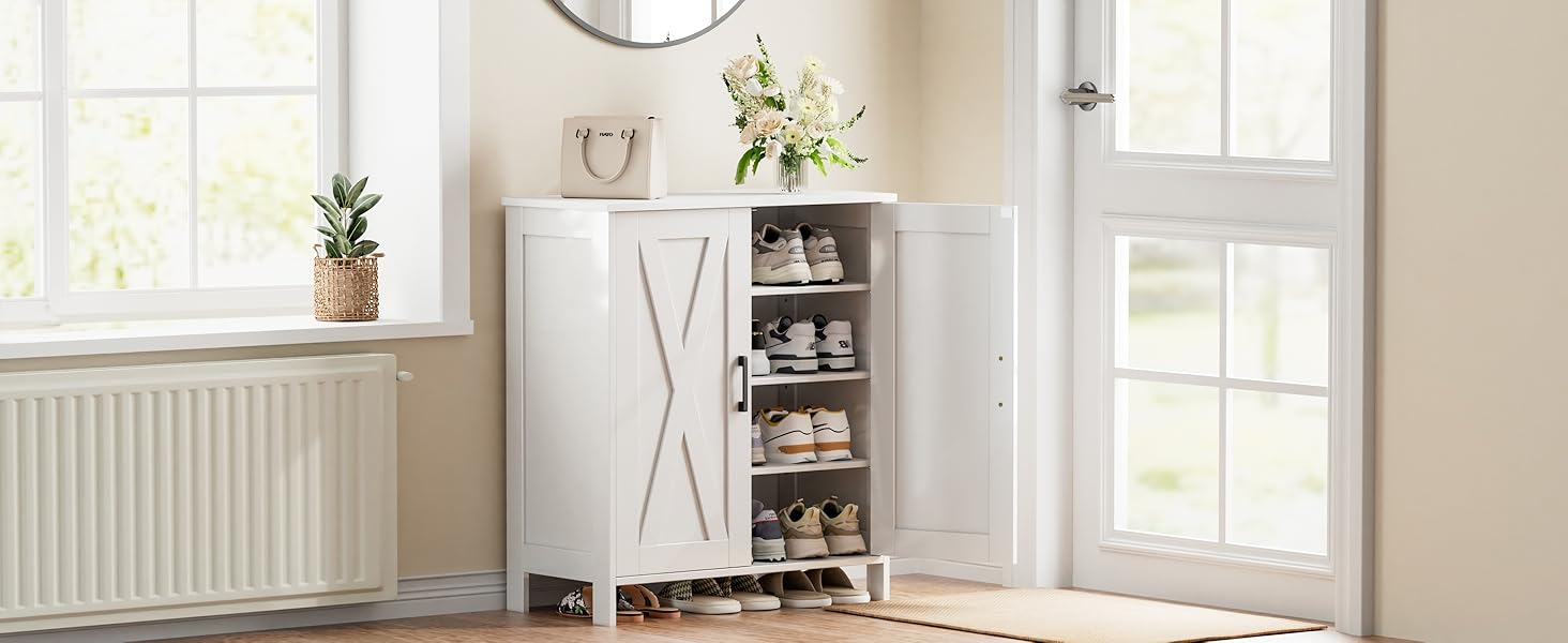 farmhouse shoe cabinet