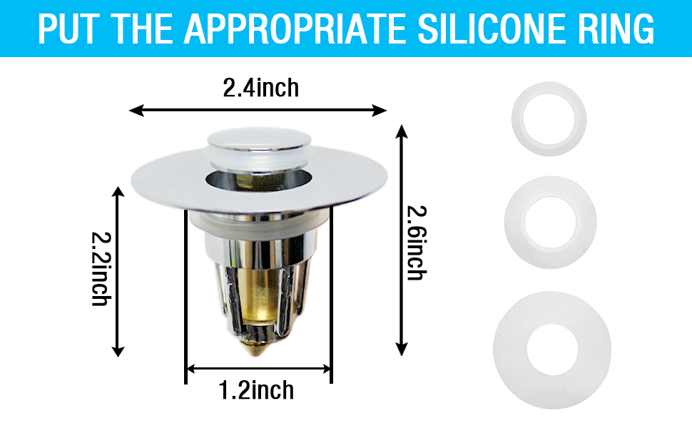 Universal Bathroom Sink Stopper 2 Pack,Basin Bounce Core