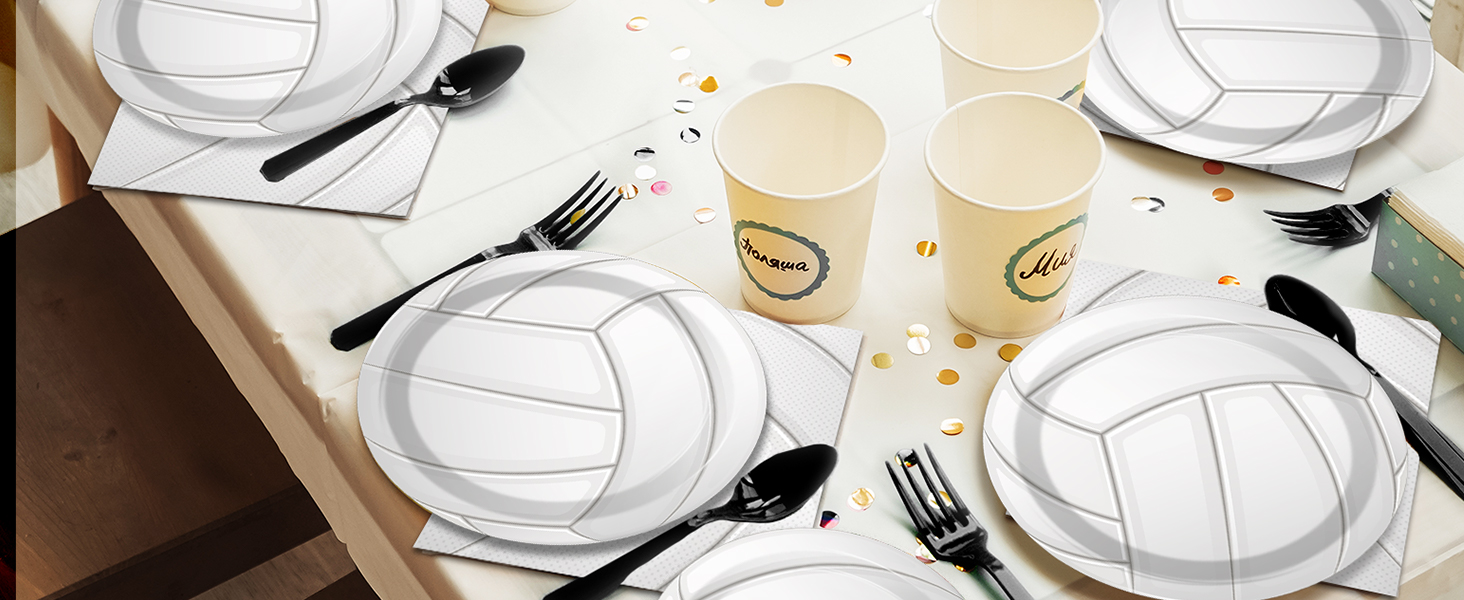 96pcs Volleyball Birthday Party Supplies Sports Paper