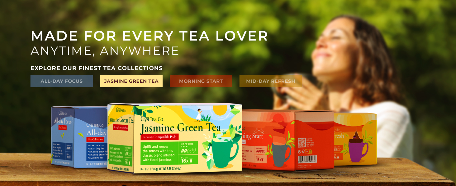 Jasmine Green Tea K Cups for Keurig Mildly Caffeinated Green K Cup Tea Pods