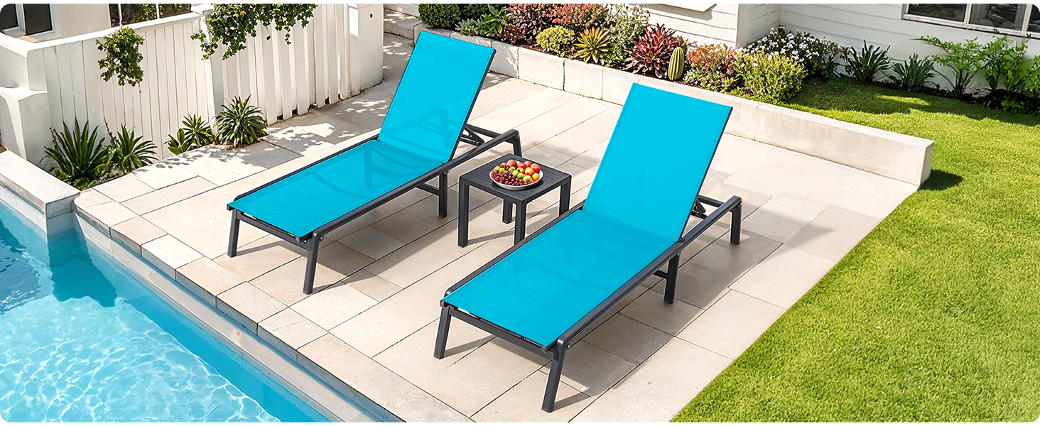 adjustable aluminum chaise lounge outdoor