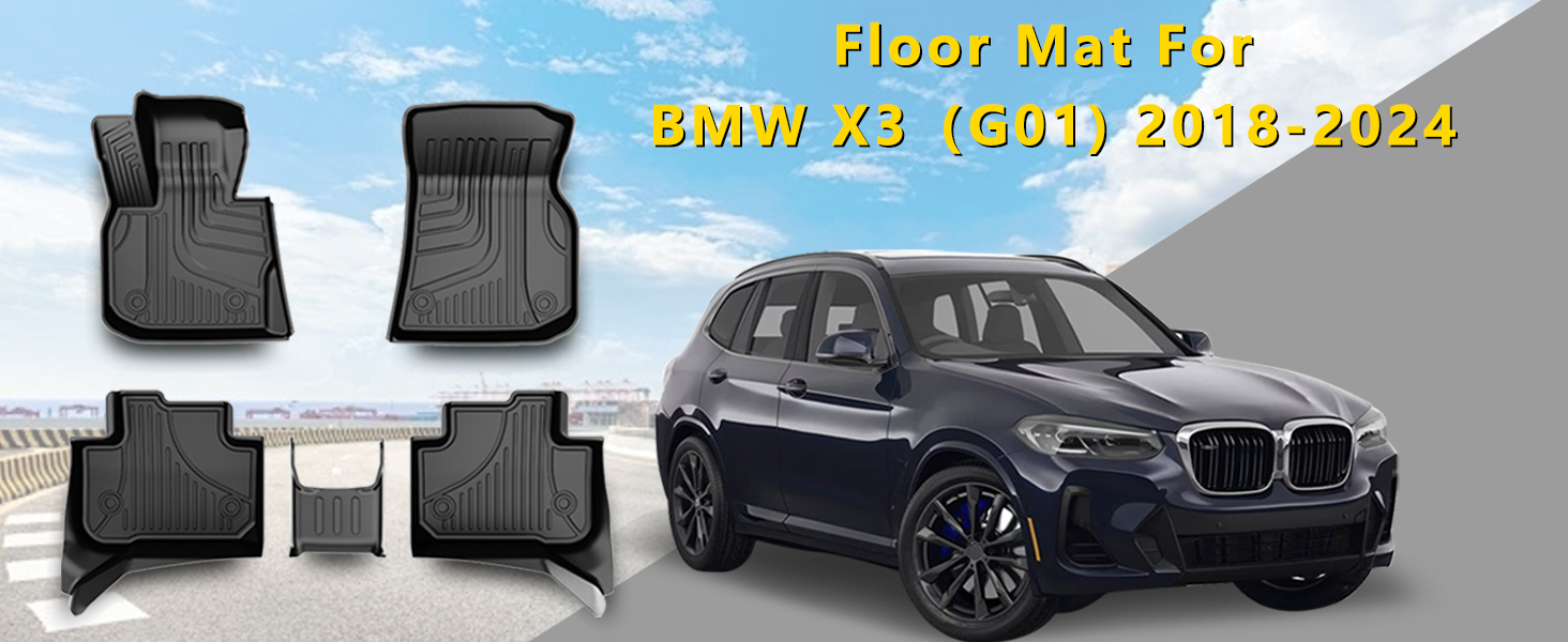 Floor Mats Compatible with BMW X3 (G01) 2018 2019 2020 2021 2022 2023 2024 / X4 (G02