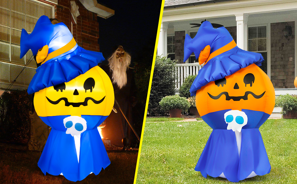 5 Ft Halloween Decorations Outdoor Inflatable Mr.Pumpkin