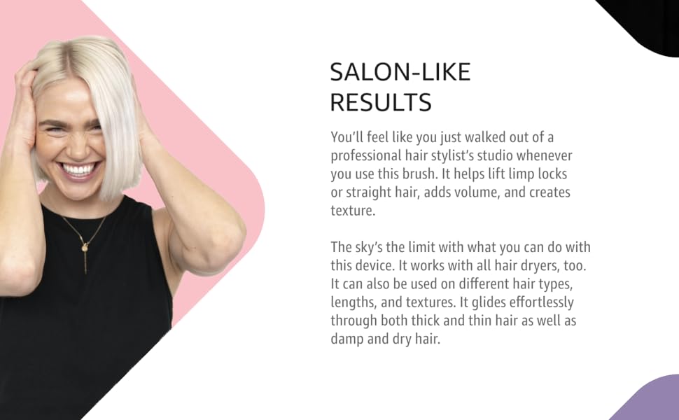 Brush hair comfort clm creations diffuser volumizing hairbrush styling portable tool