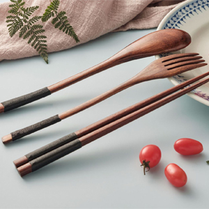 wooden cutlery set wooden flatware set chopsticks spoon fork tableware