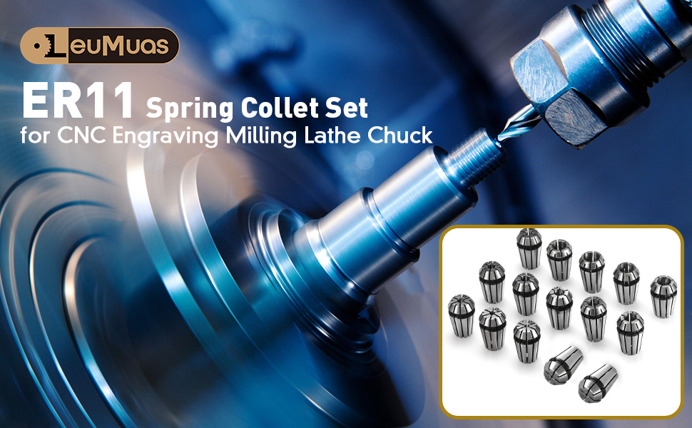 15Pcs ER11 Spring Collet Set for CNC Engraving Milling Lathe Chuck 1