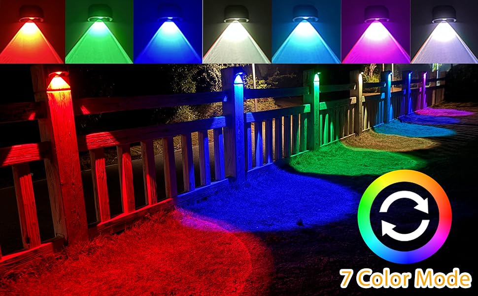 Solar Fence Lights With 7 Colors