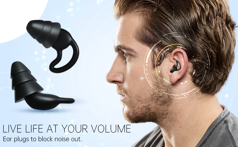 2Pairs Soft Silicone Noise Reduction Earplugs, Ear Plugs for Sleeping