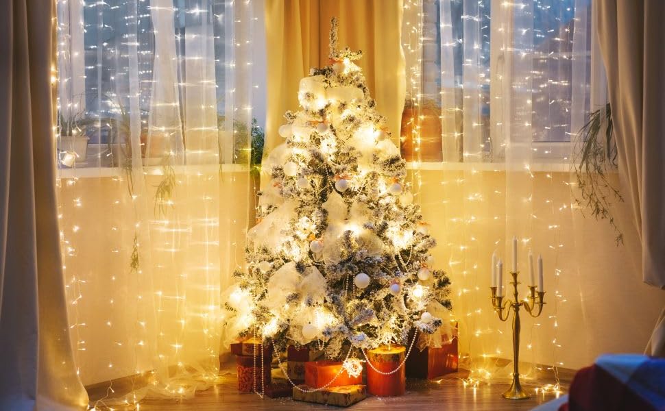 christmas curtain lights