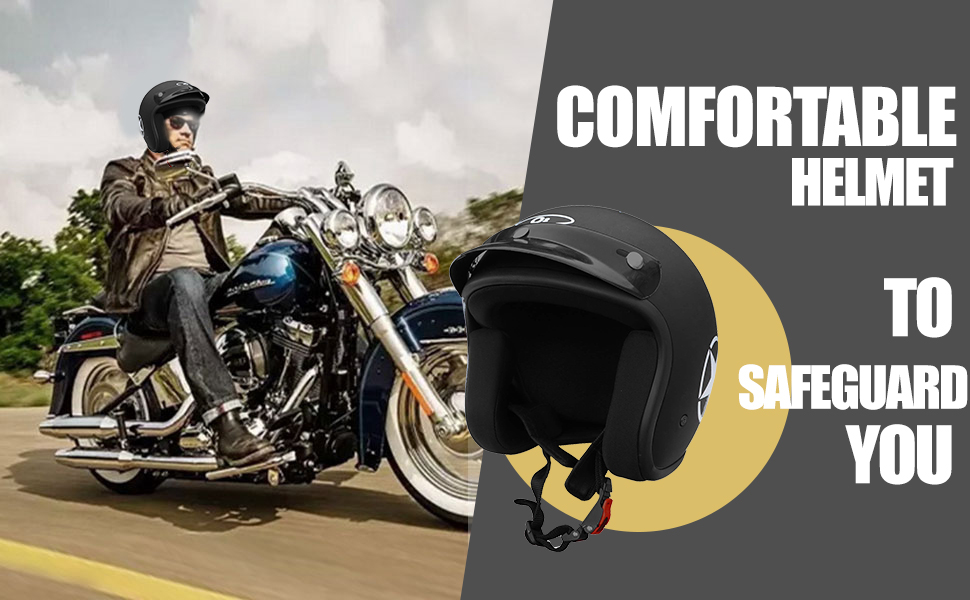OPEN FACE BLACK STAR HELMET